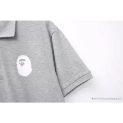 Hypeyourbeast BAPE Classic Ape Head Print Versatile Polo Shirt 'GREY' 18 Hypeyourbeast BAPE Classic Ape Head Print Versatile Polo Shirt 'GREY'