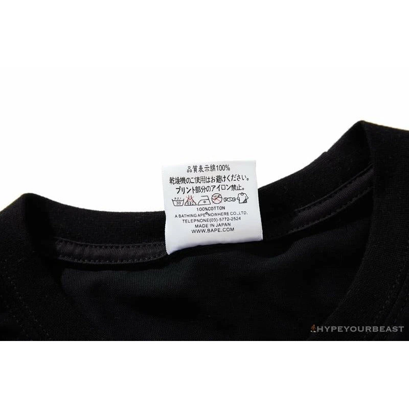 Hypeyourbeast BAPE Baby Milo Blue Shark Hat Little Monkey Tee Shirt 'BLACK' Clothes 4 Hypeyourbeast BAPE Baby Milo Blue Shark Hat Little Monkey Tee Shirt 'BLACK' Clothes