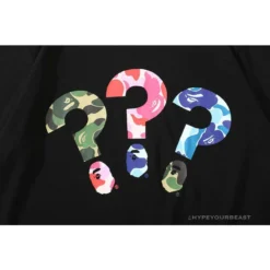 Hypeyourbeast Clothes BAPE Camouflage Three-Color Question Mark Tee Shirt 'BLACK'