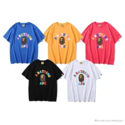 Hypeyourbeast BAPE Little Ape Head Colorful Classic Tee Shirt 'PINK' Clothes