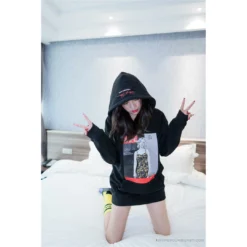 Hypeyourbeast Clothes BAPE Marilyn Monroe Camouflage Suspender Hoodie 'BLACK'