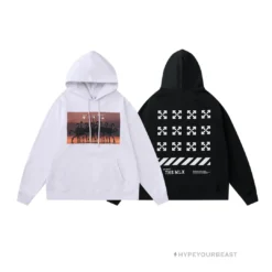 HypeYourBeast Off White Hoodie Flamingo - White Hoodies & Jackets