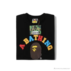 Hypeyourbeast BAPE Little Ape Head Colorful Classic Tee Shirt 'BLACK' Clothes