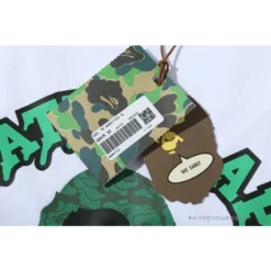 Hypeyourbeast BAPE Paint Splash Green Camouflage Tee Shirt 'WHITE' Clothes