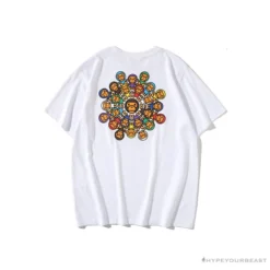 Hypeyourbeast BAPE Baby Milo Ring Colorful Kaleidoscope Tee Shirt 'WHITE' Clothes