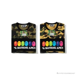 Hypeyourbeast BAPE KIDS Color Ape Head Camouflage Tee Shirt 'GREEN' Clothes