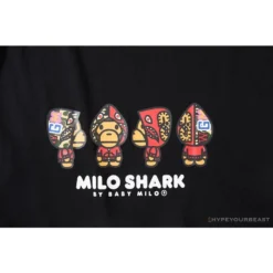 Hypeyourbeast BAPE Baby Milo Red Shark Hat Little Monkey Tee Shirt 'BLACK'