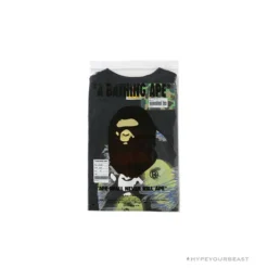 Hypeyourbeast Clothes BAPE Green Ape Head Blue Storm Tee Shirt 'BLACK'