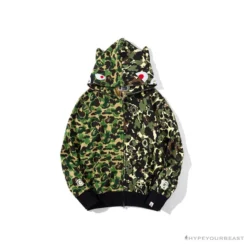 Hypeyourbeast BAPE X UNKLE Camouflage Green Belt Ear Hoodie Clothes