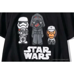 Hypeyourbeast BAPE X Star Wars Collaboration Black Warrior Tee Shirt 'BLACK'