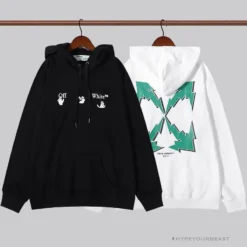 Hypeyourbeast OFF-WHITE Green Arrow Hoodie 'WHITE'