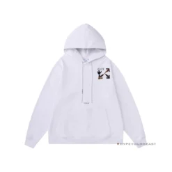 HypeYourBeast Off White Hoodie Jabba Flower - White Hoodies & Jackets