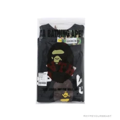 Hypeyourbeast BAPE Messy Letters Upside Down Little Ape Head Tee Shirt 'BLACK'
