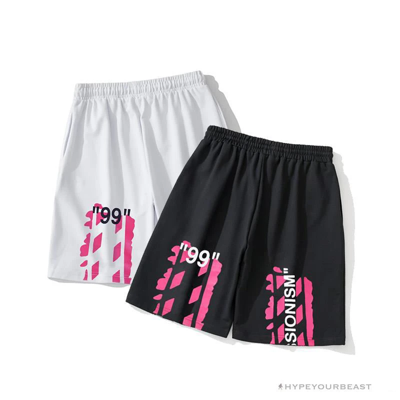 Hypeyourbeast OFF-WHITE 99 X Pink Arrow Shorts 'BLACK' 8 Hypeyourbeast OFF-WHITE 99 X Pink Arrow Shorts 'BLACK'