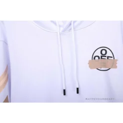 Hypeyourbeast OFF-WHITE Rubber Strip Arrow Hoodie 'WHITE' Hoodies & Jackets