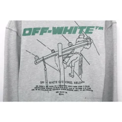 Hypeyourbeast Hoodies & Jackets OFF-WHITE Hand-Painted Utility Pole Worker Hoodie 'GREY'