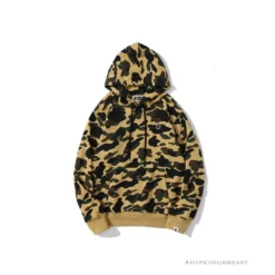 HypeYourBeast BAPE Camouflage Kangaroo Hooded Hoodie Yellow Clothes