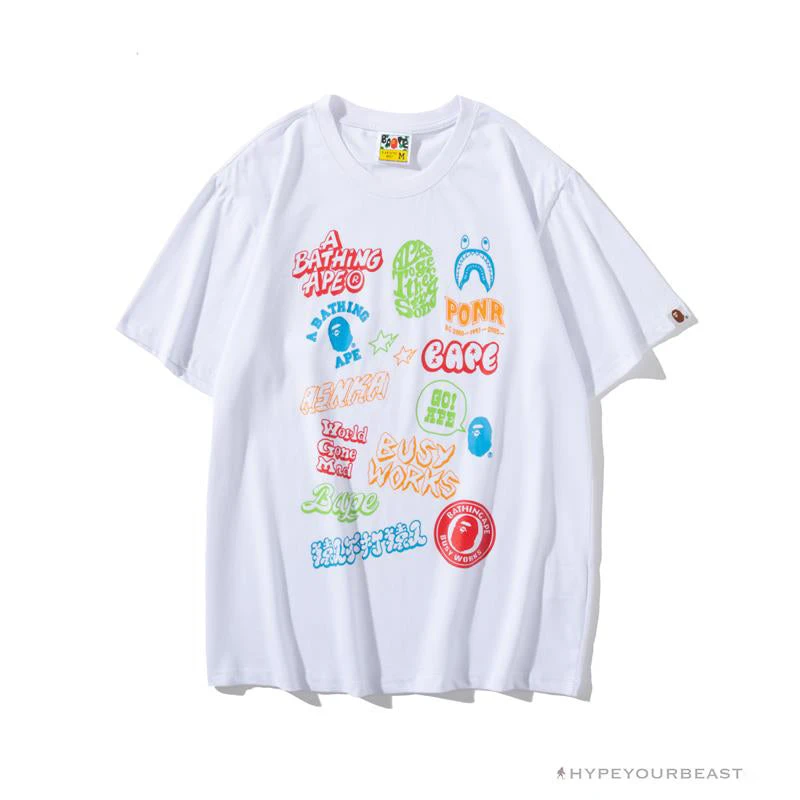 Hypeyourbeast BAPE Street Graffiti Tee Shirt 'WHITE' 1 Hypeyourbeast BAPE Street Graffiti Tee Shirt 'WHITE'
