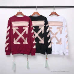 Hypeyourbeast OFF-WHITE Rubber Strip Arrow Long Sleeve Shirt 'WINE RED' Shirts 27 Hypeyourbeast OFF-WHITE Rubber Strip Arrow Long Sleeve Shirt 'WINE RED' Shirts
