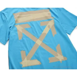 Hypeyourbeast OFF-WHITE Explosive Strip Basic Arrow Tee Shirt 'BLUE' T-Shirts