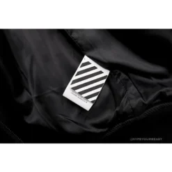 Hypeyourbeast OFF-WHITE 20FW New Logo Hooded Leather Jacket Black Hoodies & Jackets