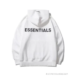 HypeYourBeast FOG Hoodie Reflective ‘ESSENTIALS’ White Hoodies & Jackets