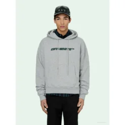 Hypeyourbeast Hoodies & Jackets OFF-WHITE Hand-Painted Utility Pole Worker Hoodie 'GREY'