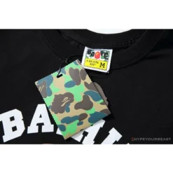 Hypeyourbeast BAPE Classic Basic Ape Man Head English LOGO Tee Shirt 'BLACK' Clothes