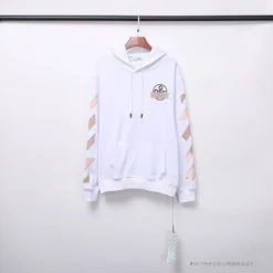 Hypeyourbeast OFF-WHITE Rubber Strip Arrow Hoodie 'WHITE' Hoodies & Jackets