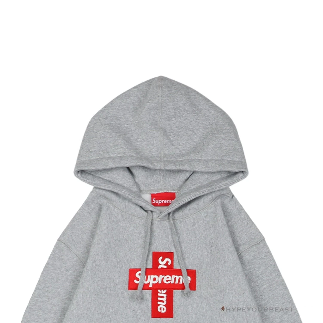 HypeYourBeast Hoodies & Jackets Supreme Cross Box Logo Hoodie Grey 1 HypeYourBeast Hoodies & Jackets Supreme Cross Box Logo Hoodie Grey