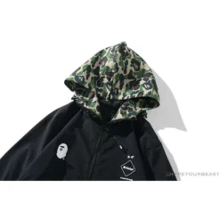 Hypeyourbeast BAPE X FCRB Joint Double Zip Camouflage Hoodie 'BLACK' Clothes