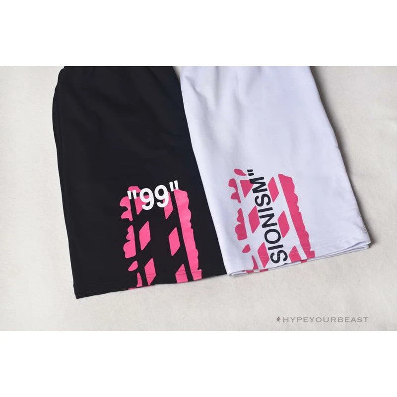 Hypeyourbeast OFF-WHITE 99 X Pink Arrow Shorts 'BLACK' 10 Hypeyourbeast OFF-WHITE 99 X Pink Arrow Shorts 'BLACK'