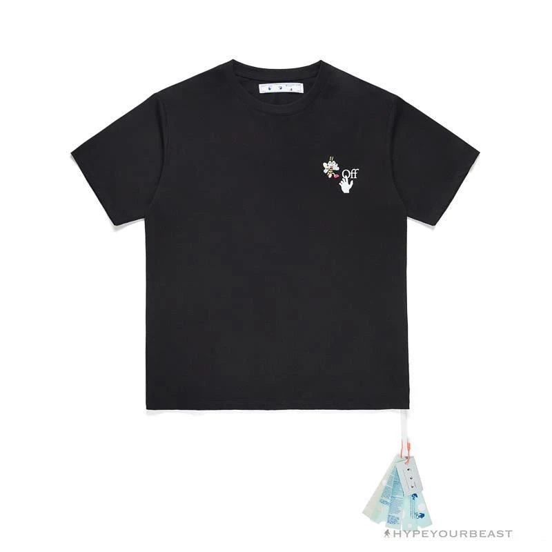 Hypeyourbeast OFF-WHITE Takashi Murakami Sunflower Tee Shirt 'BLACK' T-Shirts 2 Hypeyourbeast OFF-WHITE Takashi Murakami Sunflower Tee Shirt 'BLACK' T-Shirts