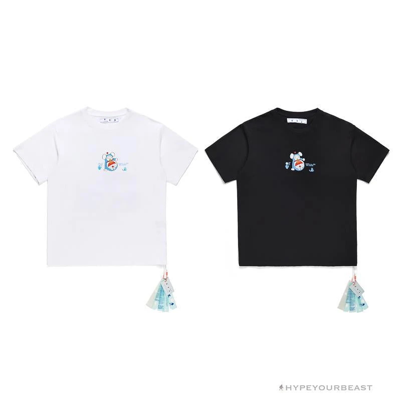 Hypeyourbeast OFF-WHITE Spoof Doraemon Arrow Tee Shirt White T-Shirts 3 Hypeyourbeast OFF-WHITE Spoof Doraemon Arrow Tee Shirt White T-Shirts