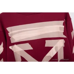 Hypeyourbeast OFF-WHITE Rubber Strip Arrow Long Sleeve Shirt 'WINE RED' Shirts 19 Hypeyourbeast OFF-WHITE Rubber Strip Arrow Long Sleeve Shirt 'WINE RED' Shirts