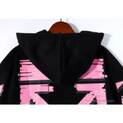 Hypeyourbeast OFF-WHITE Pink Orange Arrow Hoodie 'BLACK' Hoodies & Jackets