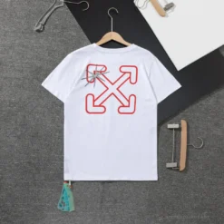 Hypeyourbeast OFF-WHITE Red Flash Cross Arrow Tee Shirt 'WHITE' T-Shirts