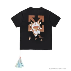 Hypeyourbeast OFF-WHITE Year Of The Ox Doraemon Arrow Tee Shirt 'BLACK'