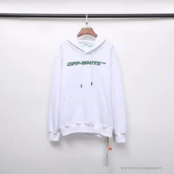 Hypeyourbeast OFF-WHITE Hand-Painted Utility Pole Worker Hoodie 'WHITE'