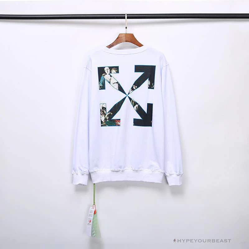 Hypeyourbeast OFF-WHITE New Madonna Painting Cotton Terry Long Sleeve Shirt 'WHITE' Shirts 7 Hypeyourbeast OFF-WHITE New Madonna Painting Cotton Terry Long Sleeve Shirt 'WHITE' Shirts