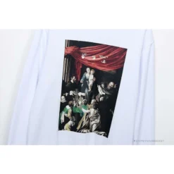 Hypeyourbeast OFF-WHITE New Madonna Painting Cotton Terry Long Sleeve Shirt 'WHITE' Shirts 17 Hypeyourbeast OFF-WHITE New Madonna Painting Cotton Terry Long Sleeve Shirt 'WHITE' Shirts
