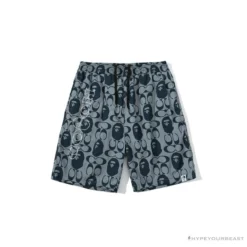 Hypeyourbeast BAPE X COACH Co-Branded Grey-Blue Shorts Clothes