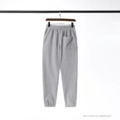 Hypeyourbeast Clothes BAPE Classic Ape Head Embroidered Standard Cotton Terry Pants 'LIGHT GREY'