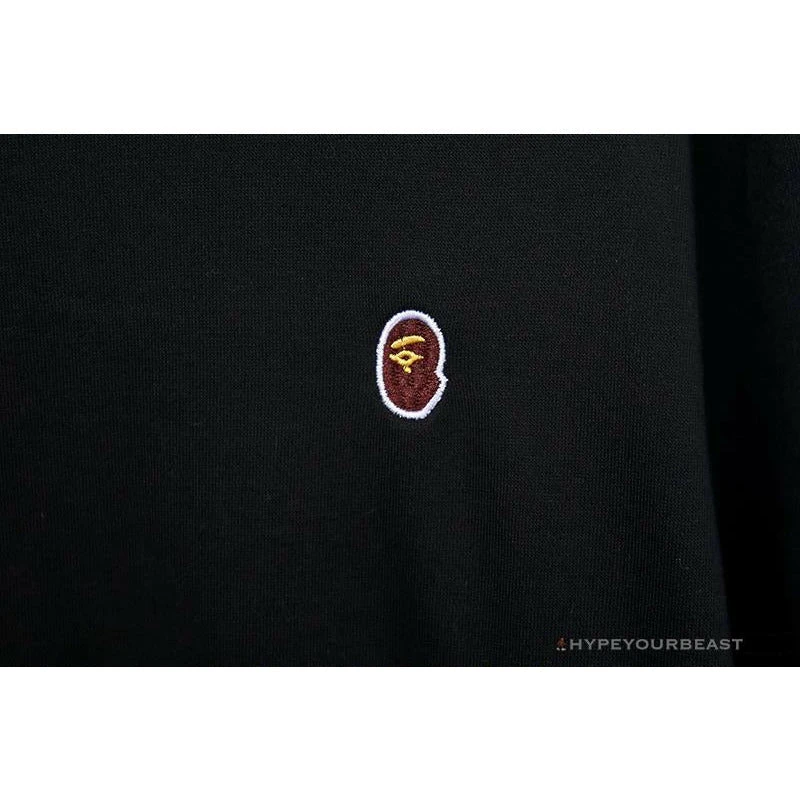 Hypeyourbeast Clothes BAPE Classic Ape Head Embroidered Long Sleeve Shirt 'BLACK' 4 Hypeyourbeast Clothes BAPE Classic Ape Head Embroidered Long Sleeve Shirt 'BLACK'