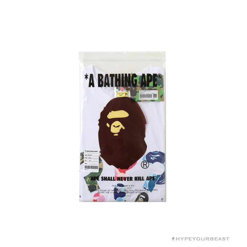 Hypeyourbeast BAPE Camouflage Three-Color Question Mark Tee Shirt 'WHITE' 4 Hypeyourbeast BAPE Camouflage Three-Color Question Mark Tee Shirt 'WHITE'