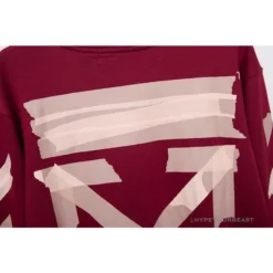 Hypeyourbeast OFF-WHITE Rubber Strip Arrow Hoodie 'WINE RED'