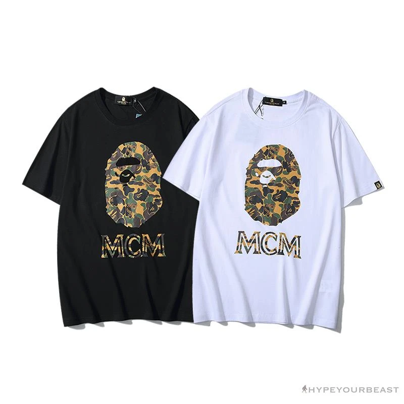 Hypeyourbeast BAPE X MCM Camouflage Ape Head Tee Shirt 'BLACK' 12 Hypeyourbeast BAPE X MCM Camouflage Ape Head Tee Shirt 'BLACK'