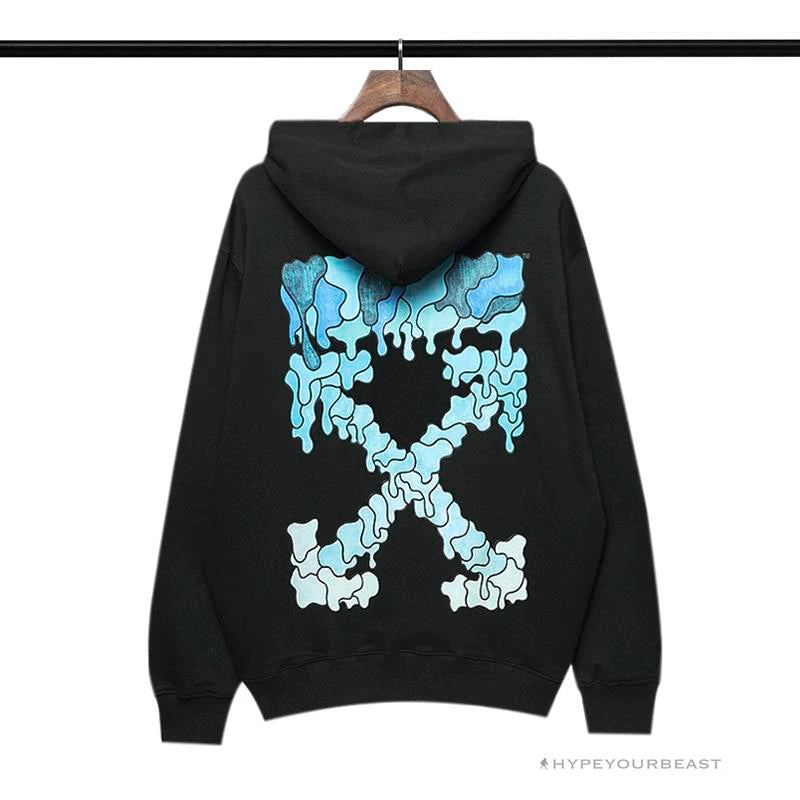 HypeYourBeast Hoodies & Jackets Off White Hoodie Black BLUE 5 HypeYourBeast Hoodies & Jackets Off White Hoodie Black BLUE
