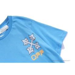 Hypeyourbeast OFF-WHITE Jerry Move Faster Tee Shirt 'BLUE'