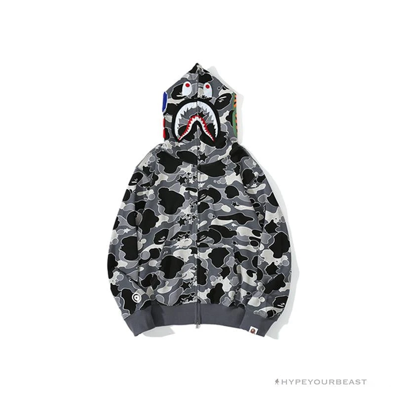 Hypeyourbeast BAPE Shark Head STA Star Camouflage Hoodie 'BLACK' 3 Hypeyourbeast BAPE Shark Head STA Star Camouflage Hoodie 'BLACK'